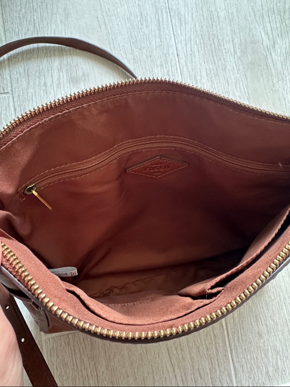 Fossil Cowhide Brown Leather Crossbody Bag - Phoebe - Picture 3 of 7